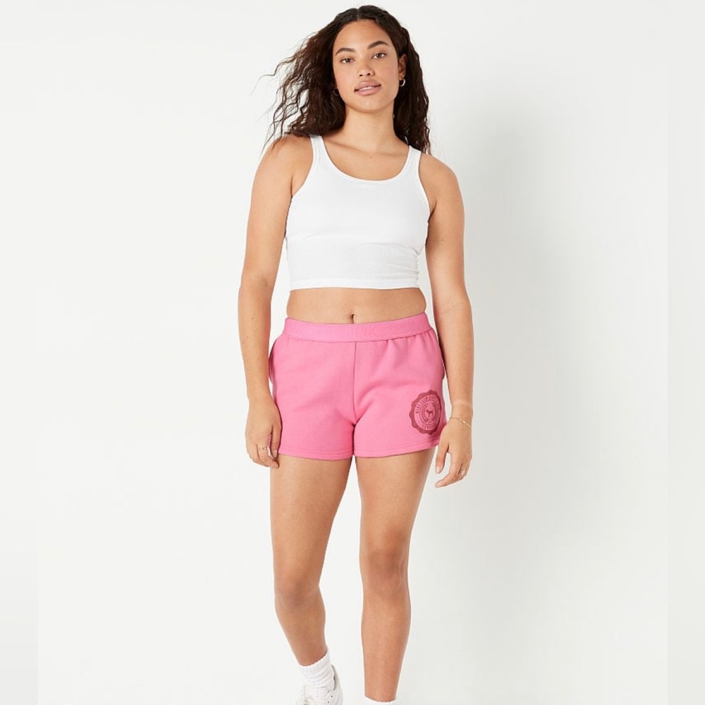 Victoria’s Secret Pink 2 Piece Set Dreamy Pink Racerback Tank & 3” Cotton Shorts - Picture 9 of 11